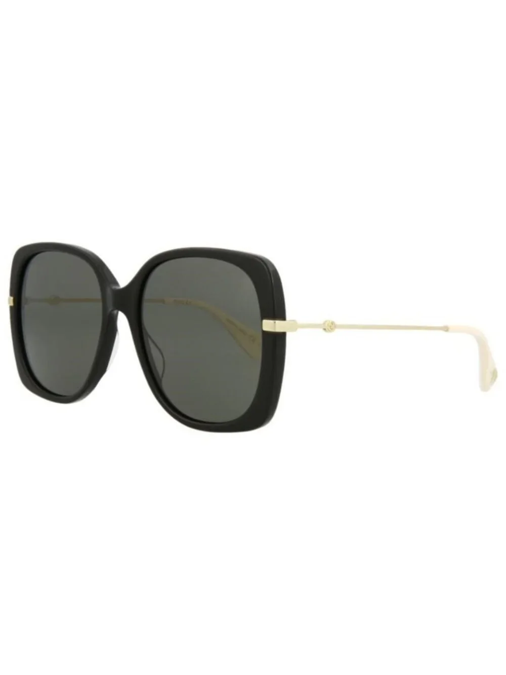 New Gucci Womens Square/Rectangle Black Gold Grey Fashion Designer Sunglasses